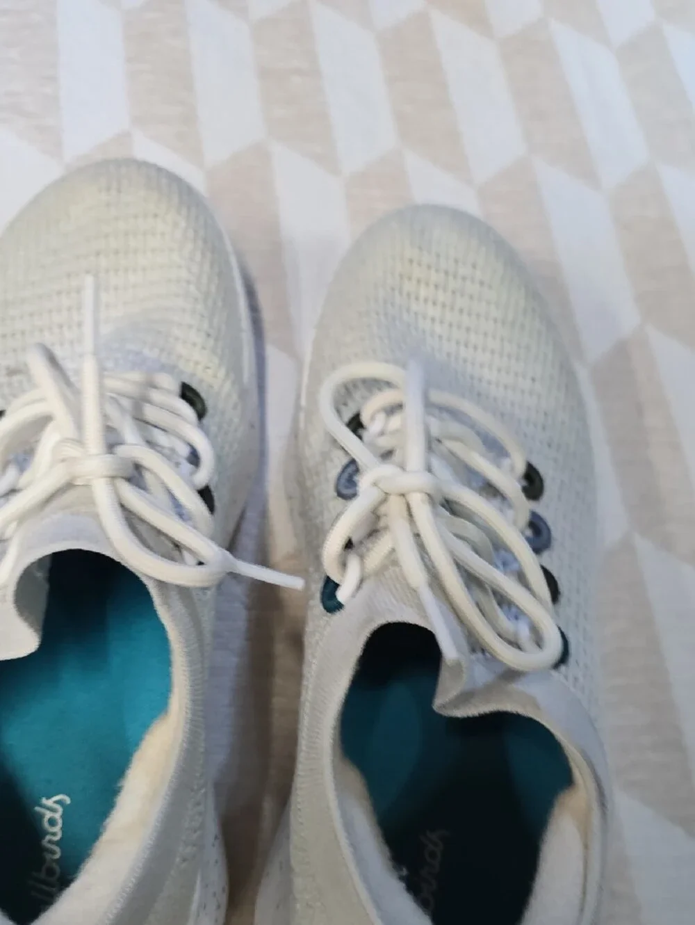 allbirds Kids Wool Runner - White with Teal Insole